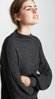 Three Dots Chunky Heather Thermal Bell Sweater