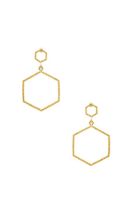 Серьги hammered hex - Luv AJ