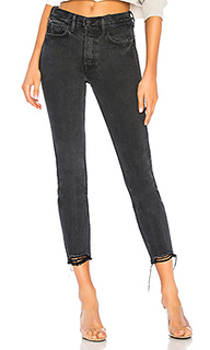 Karolina high-rise chewed hem jean - GRLFRND