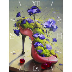 Алмазная вышивка Color KIT "Алмазные часы" Цветочная туфелька, 30х40 см