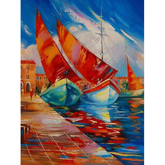 Раскраска по номерам на картоне Color KIT "Яхты", 30х40 см
