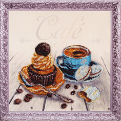 Набор для вышивания бисером Color KIT "Кофейный капкейк", 30х30 см