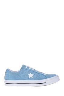Голубые замшевые кеды Converse