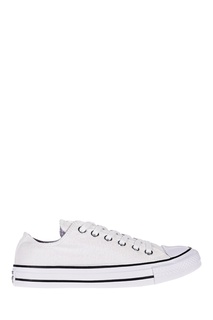Белые кеды с серебристым глиттером Converse