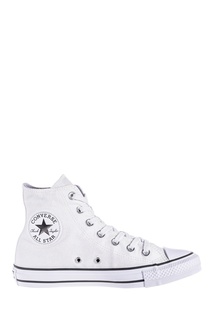 Высокие белые кеды с блеском Converse