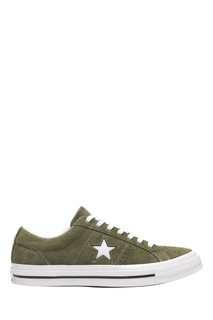 Зеленые замшевые кеды Converse