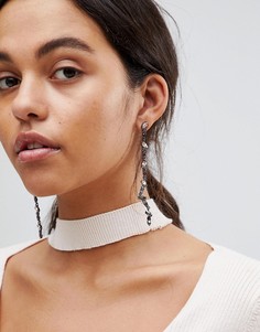 Серьги-подвески с камнями Steve Madden - Фиолетовый