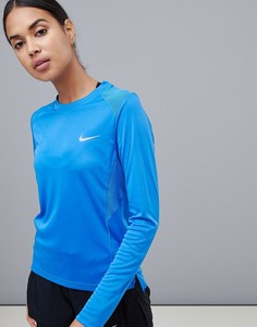 Синий лонгслив Nike Running Miler - Синий