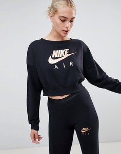 Свитшот с контрастным логотипом Nike Air - Черный