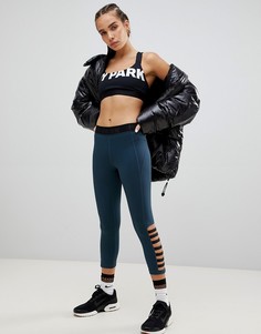 Синие укороченные леггинсы с ремешками Ivy Park Active - Синий