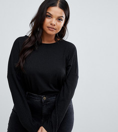 Черный лонгслив с рукавами летучая мышь ASOS DESIGN Curve - Черный