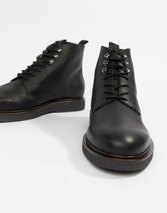Черные кожаные ботинки на шнуровке H By Hudson - Черный