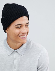 Шапка-бини из 100% мериносовой шерсти Selected Homme - Черный