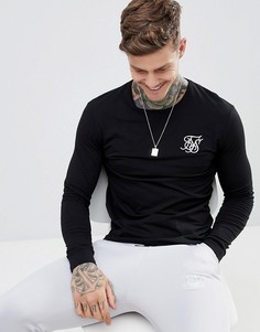 Черный лонгслив SikSilk - Черный