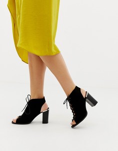 Босоножки на каблуке и шнуровке ASOS DESIGN Truly - Черный