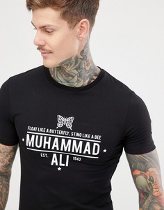 Обтягивающая футболка с принтом Muhammad Ali ASOS DESIGN - Черный