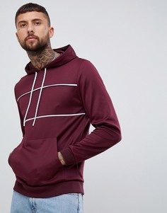 Худи бордового цвета в стиле ретро с кантом ASOS DESIGN - Красный