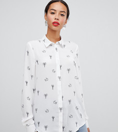 Полупрозрачная рубашка со звериным принтом ASOS DESIGN Tall - Мульти