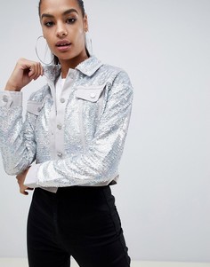 Куртка с пайетками Missguided - Серебряный