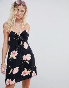 Пляжное платье с цветочным принтом и завязками Billabong - Черный