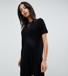 Платье-футболка в рубчик ASOS DESIGN Tall - Черный