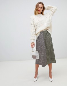 Юбка в клетку с разрезом сбоку Vero Moda - Мульти