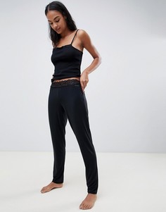 Пижамные брюки с кружевной отделкой Calvin Klein - Черный