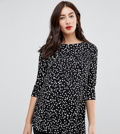 Двухслойный топ в горошек с длинными рукавами ASOS DESIGN Maternity Nursing - Черный