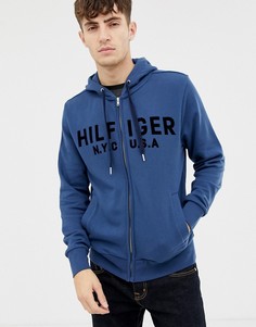 Худи на молнии с логотипом Tommy Hilfiger - Синий