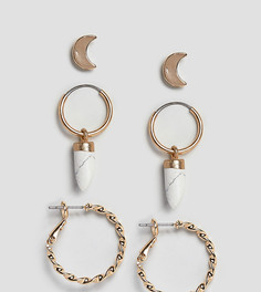 Набор серег-гвоздиков и серег-колец Reclaimed Vintage Inspired - Золотой