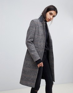 Пальто в клетку AllSaints - Серый