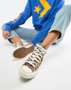 Высокие кеды Bershka x Converse Letter - Коричневый