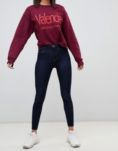 Темные выбеленные джинсы скинни River Island - Синий