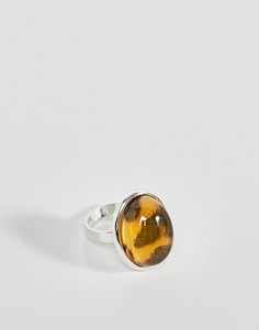 Серебристое кольцо с камнем Monki - Серебряный