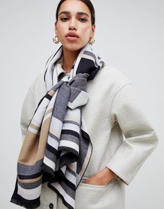 Двусторонний шарф в полоску River Island - Бежевый