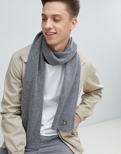 Lyle & Scott ribbed lambswool scarf in grey - Серый