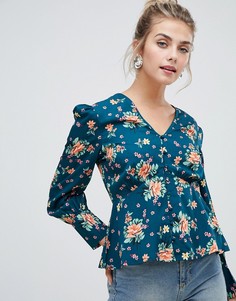 Блузка с цветочным узором Influence - Зеленый