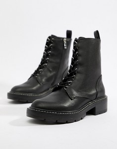 Походные ботинки на шнуровке Pull&Bear - Черный