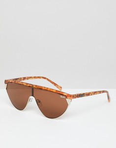 Черепаховые солнцезащитные очки с плоским верхом Quay Australia X Elle Ferguson - Коричневый