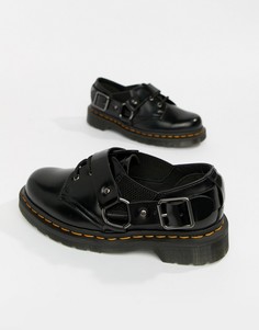 Черные кожаные туфли на плоской подошве с ремешками Dr.Martens Fulmar - Черный