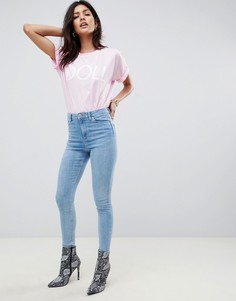 Синие выбеленные джинсы скинни с завышенной талией ASOS DESIGN Ridley - Синий