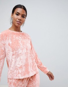 Свитшот для дома из мятого бархата ASOS DESIGN - Розовый