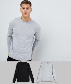2 джемпера черного/светло-серого цвета ASOS DESIGN - Скидка - Мульти