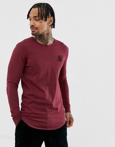 Бордовая футболка с короткими рукавами SikSilk - Красный