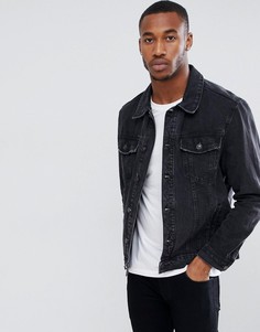 Bershka Denim Jacket In Black - Черный