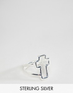 Серебряное кольцо с крестом ASOS DESIGN - Серебряный