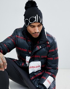 Шапка-бини с помпоном Calvin Klein - Черный