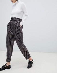 Зауженные брюки в полоску с завышенной талией ASOS DESIGN - Мульти