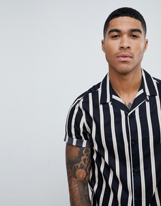 Черная рубашка в полоску River Island - Черный