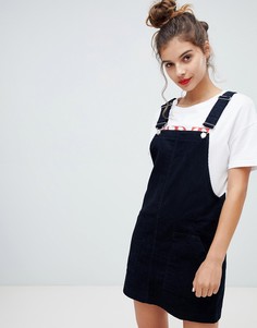 Bershka cord dungaree dress - Темно-синий